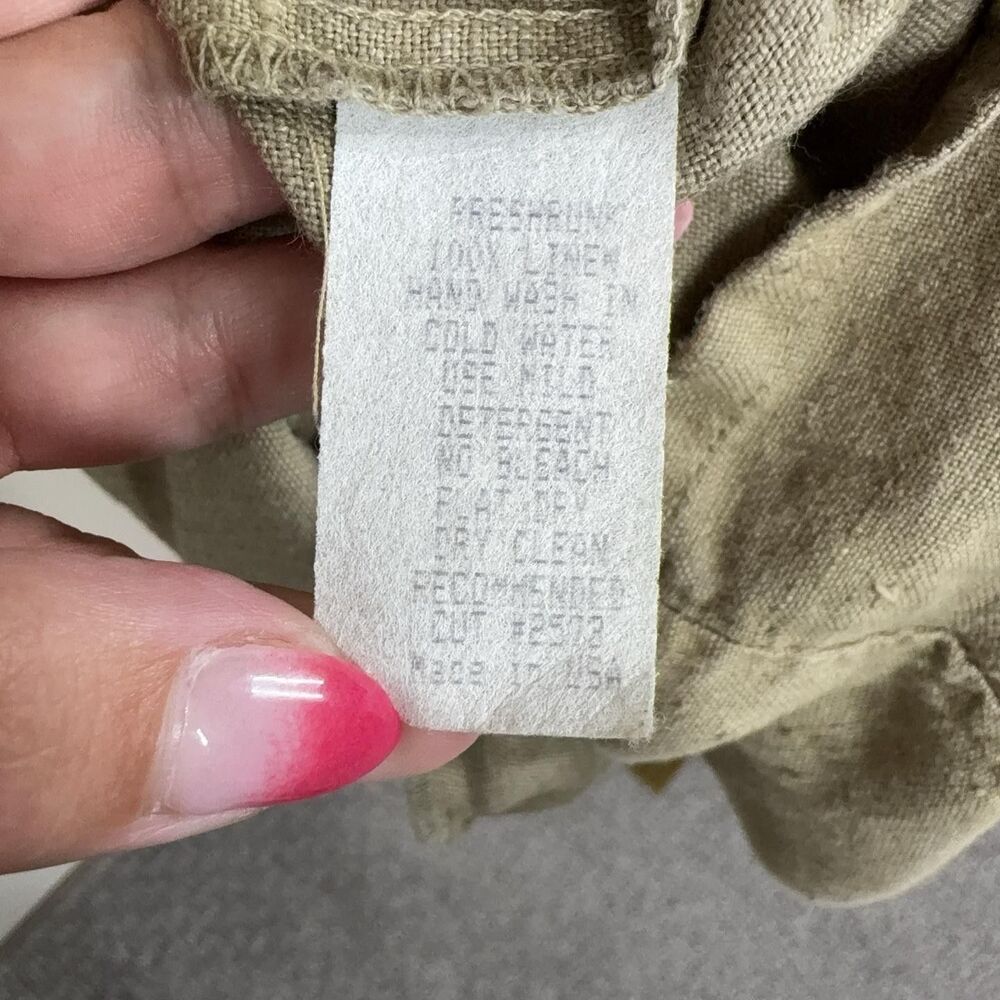 Vintage Focus Dress Womens Small Beige Linen Maxi Pockets Boho 90s Lagenlook - Picture 11 of 12